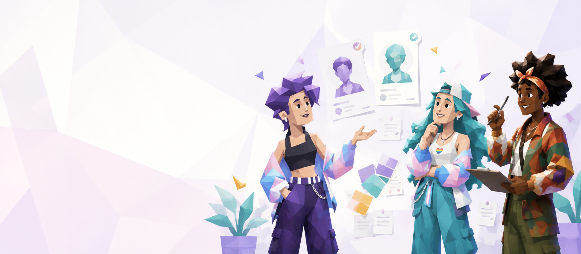 Illustration of people talking about gender identity